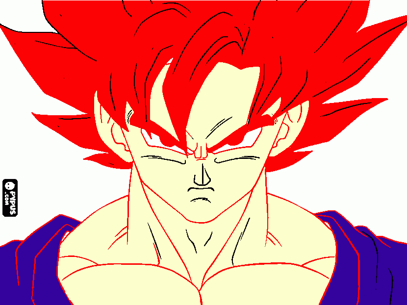 e  o  goku  super   saiyajin god para colorir e imprimir