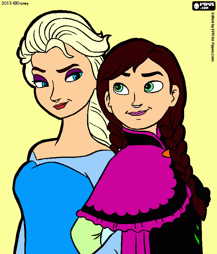 elsa anna as princesas frozen para colorir e imprimir