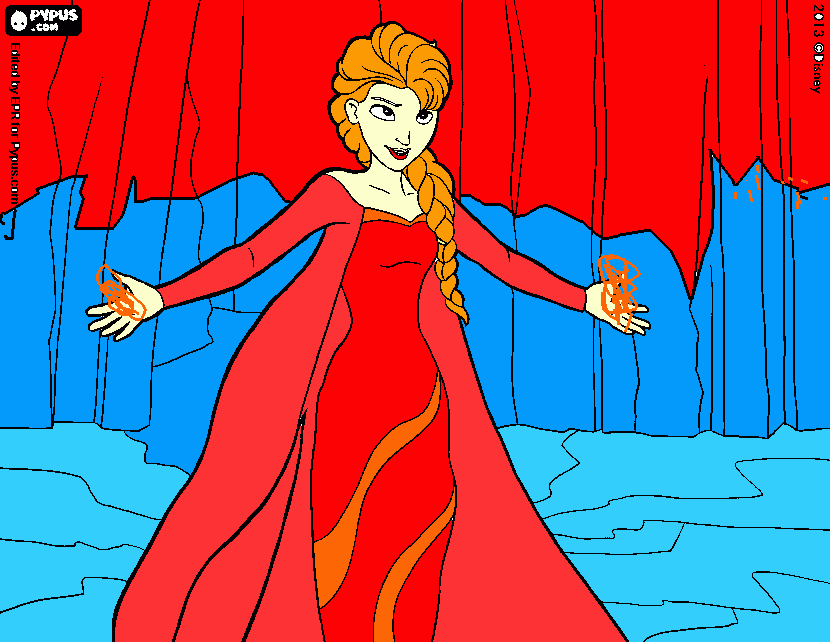 elsa fire para colorir e imprimir