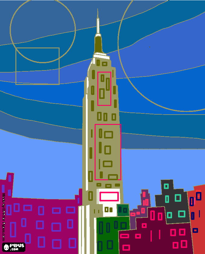 Empire State para colorir e imprimir