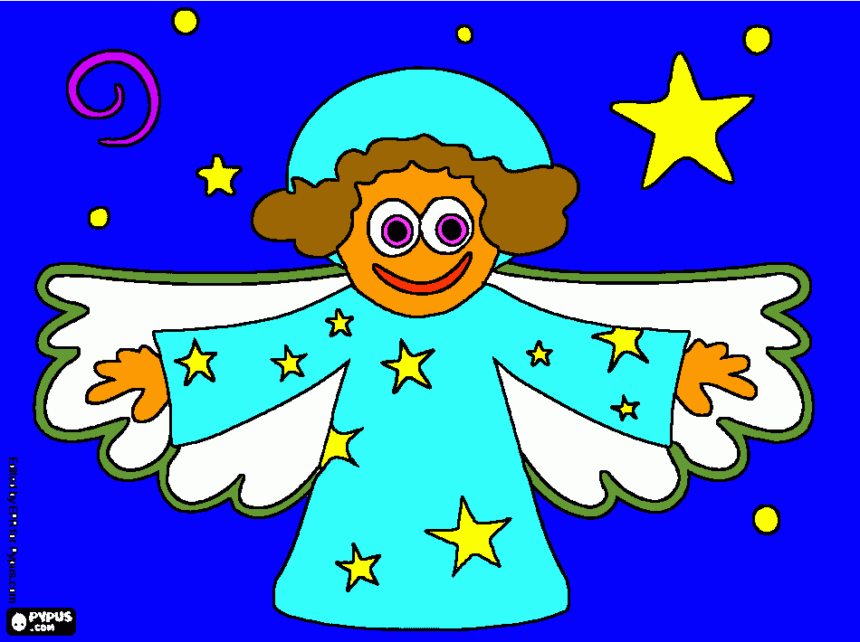 engraçado anjo do natal para colorir e imprimir