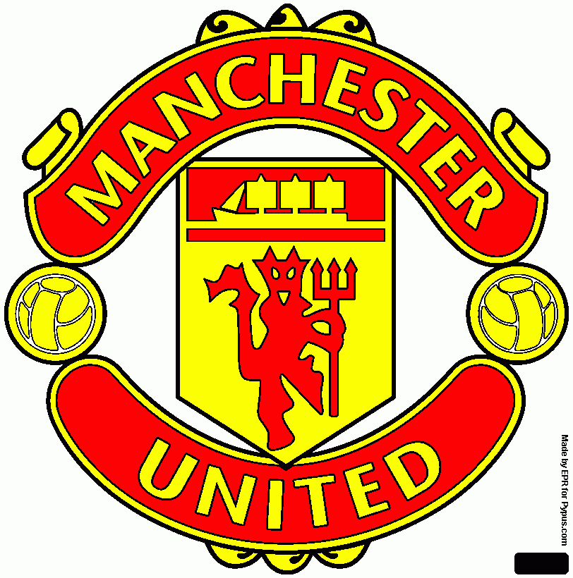 Escudo do Manchester United,conhecido como The Red DevilS para colorir e imprimir