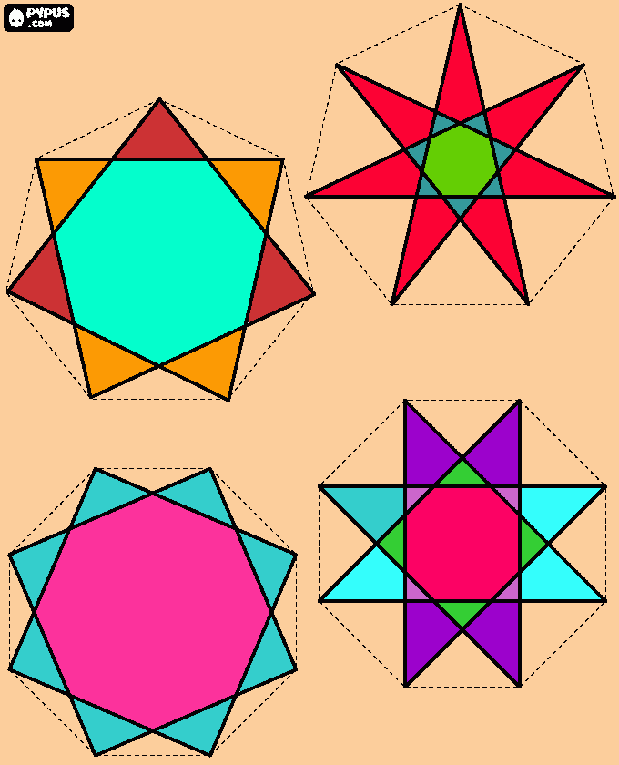 estrela de 7 pontos para colorir e imprimir