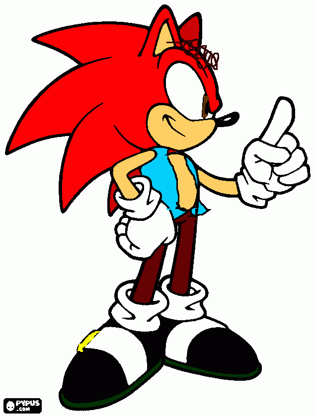 eu no estilo de sonic para colorir e imprimir