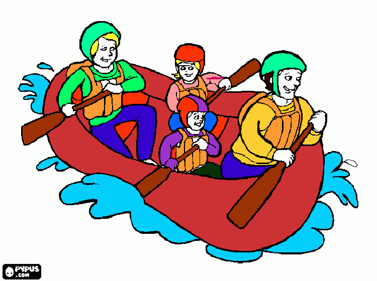 familia na canoa para colorir e imprimir