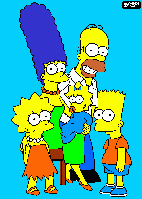 Família dos Simpson para colorir e imprimir