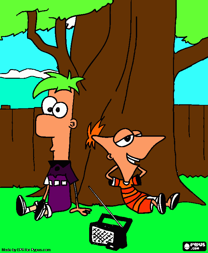 firnes e ferb para colorir e imprimir