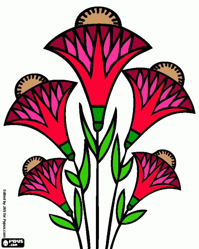 flores de papiro para colorir e imprimir