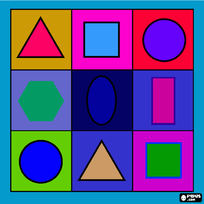 FORMA GEOMETRICA COLORIDA para colorir e imprimir