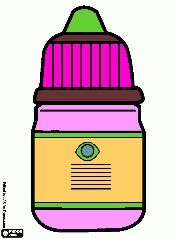 frasco de medicamento para colorir e imprimir