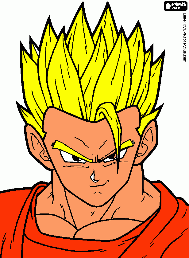 Gohan  mistico ssj para colorir e imprimir