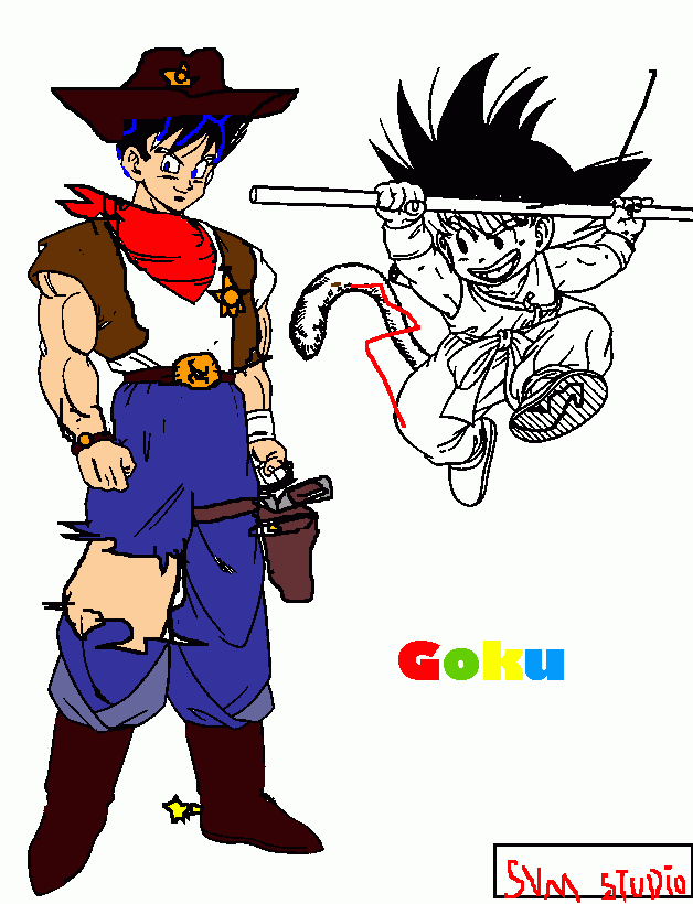 GOKU COWBOY HYPADÃO para colorir e imprimir