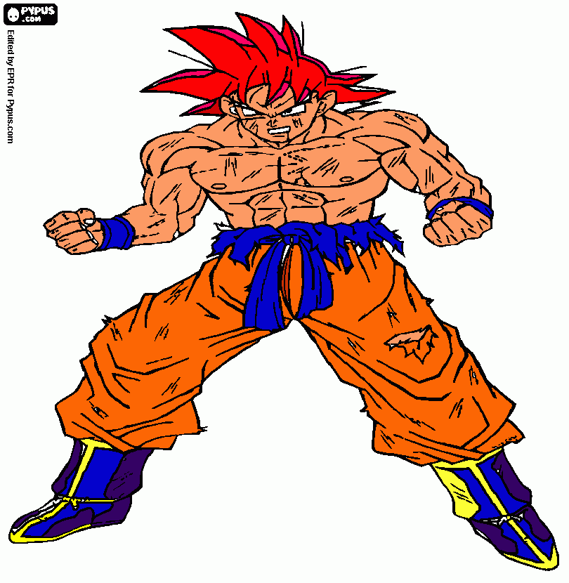 goku deus lascadao para colorir e imprimir