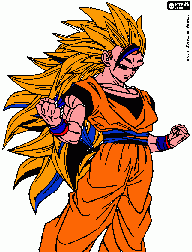 Goku  gt para colorir e imprimir