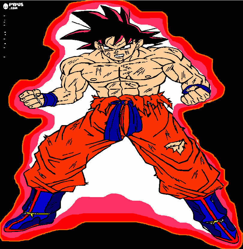 goku kaioken x100 para colorir e imprimir