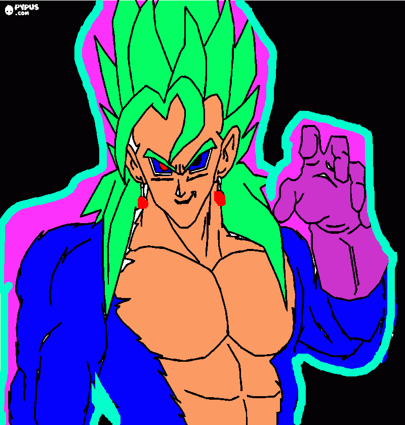 goku ou tra ssj veoleta para colorir e imprimir