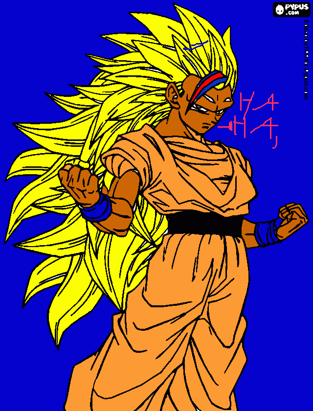 goku sanjin para colorir e imprimir