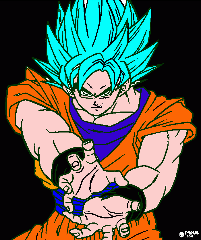 goku ssj good blue  para colorir e imprimir