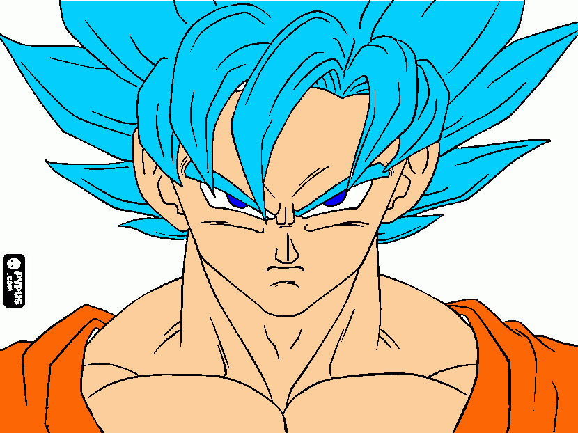 goku supe sayadia 6 para colorir e imprimir