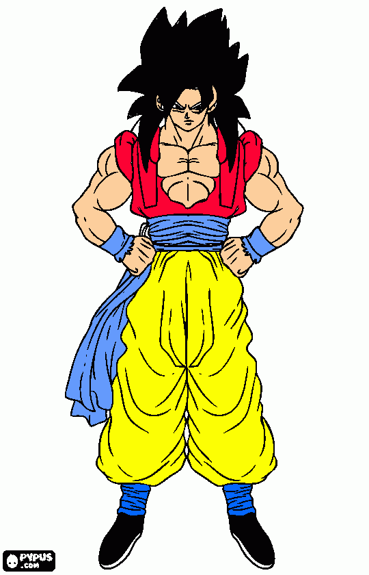 goku super saiajin 4 para colorir e imprimir