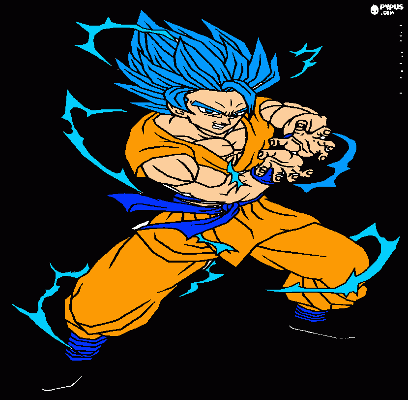 goku super saiyaden deus para colorir e imprimir