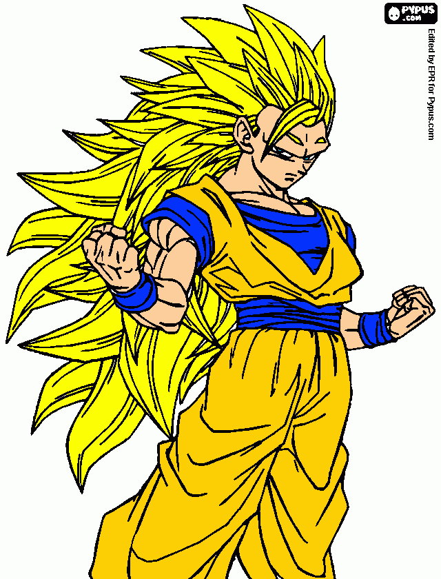 Goku Super Saiyan 3 para colorir e imprimir