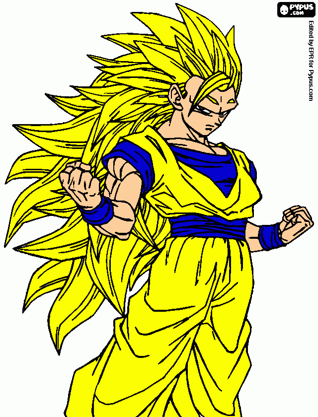 goku super sayajin 3 para colorir e imprimir