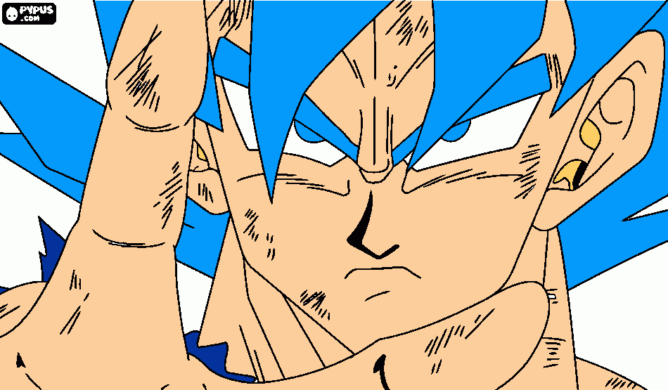 goku super sayajin blue  para colorir e imprimir