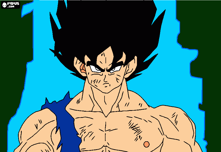 Goku ultra instinto para colorir e imprimir