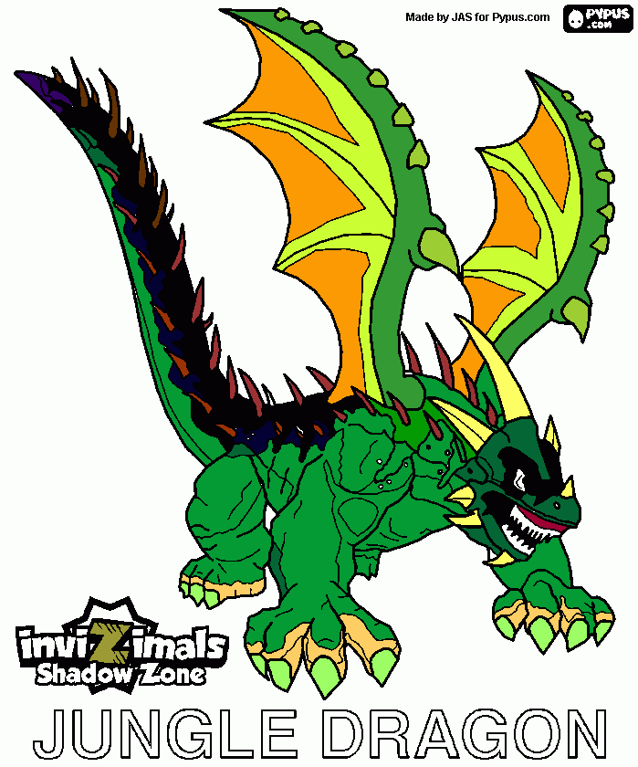 JungleDragon para colorir e imprimir