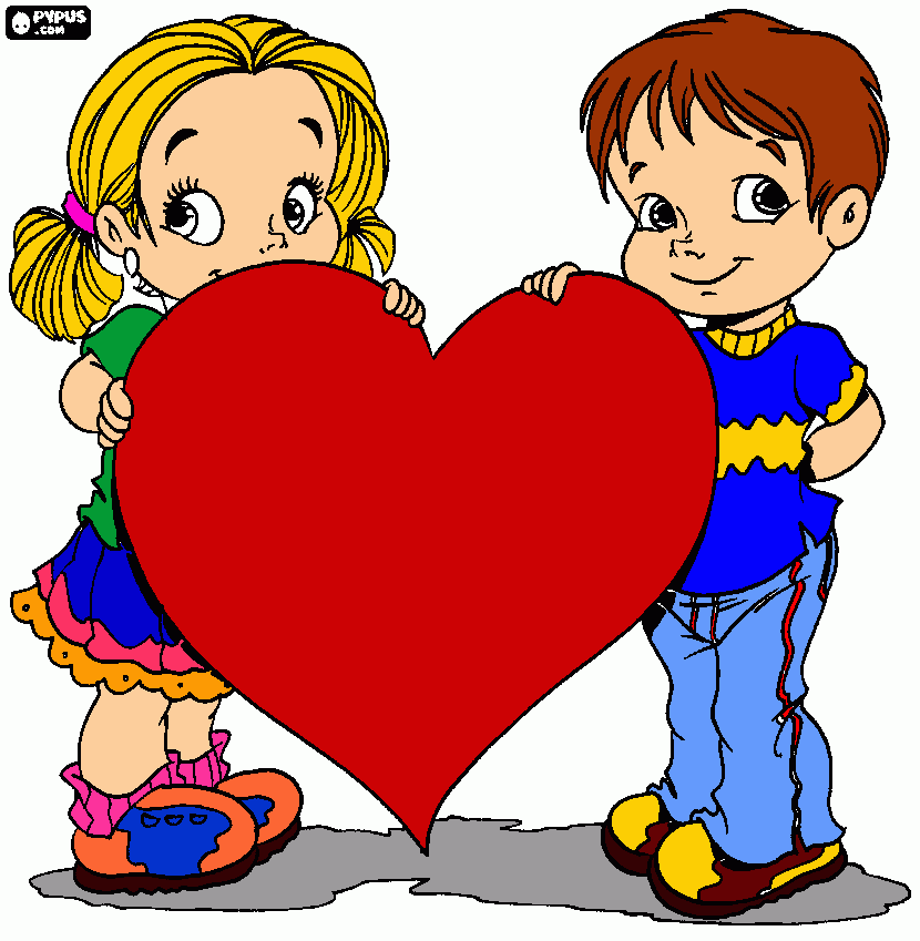 kids heart para colorir e imprimir