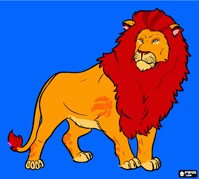 Kion adulto da guarda do leão para colorir e imprimir