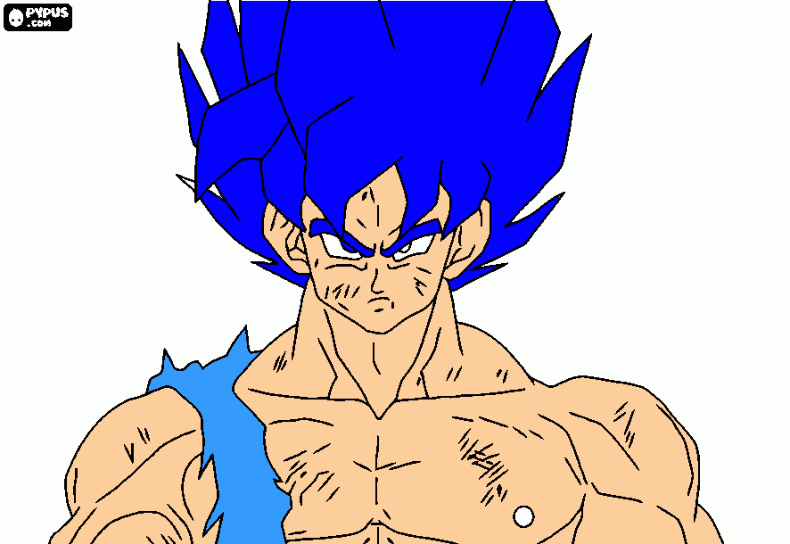 lendario super sayajin blu para colorir e imprimir