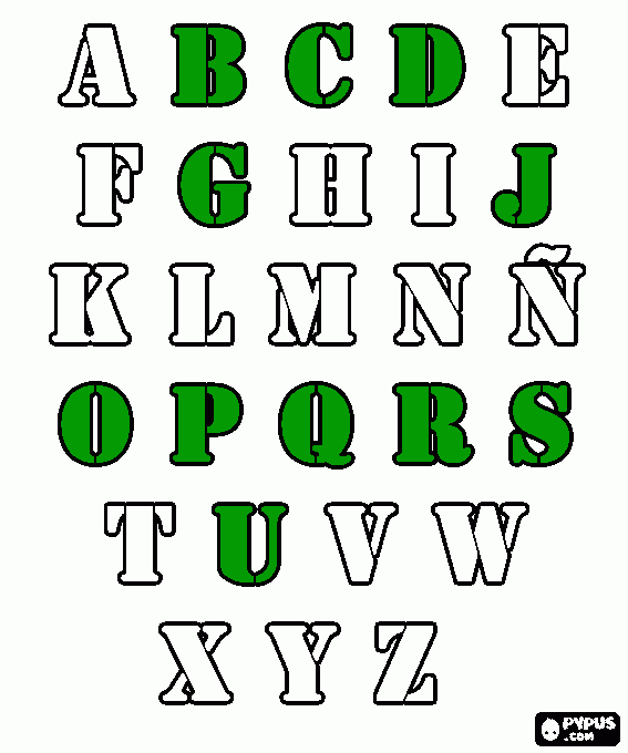 letras com partes redondas para colorir e imprimir