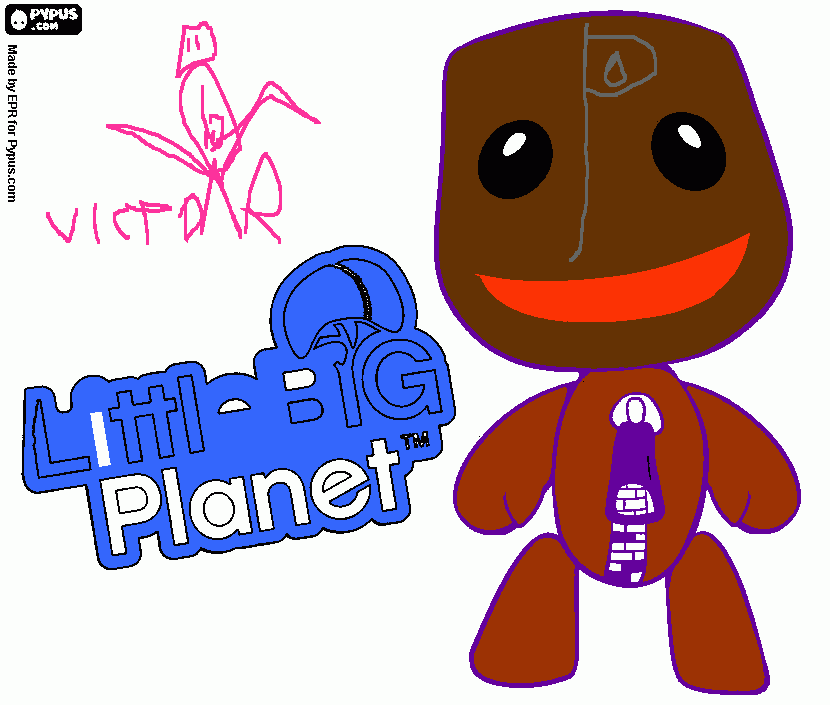 Little Big Planet pintado pelo Victor para colorir e imprimir