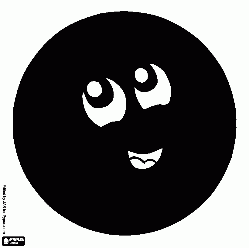 lua pintada de preto para colorir e imprimir