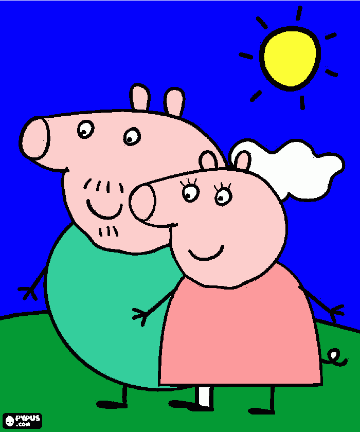 MAMAE PIG PAPAI PIG para colorir e imprimir