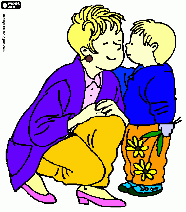 MAMÃE E A CRIANÇA DIA DAS MÃES para colorir e imprimir