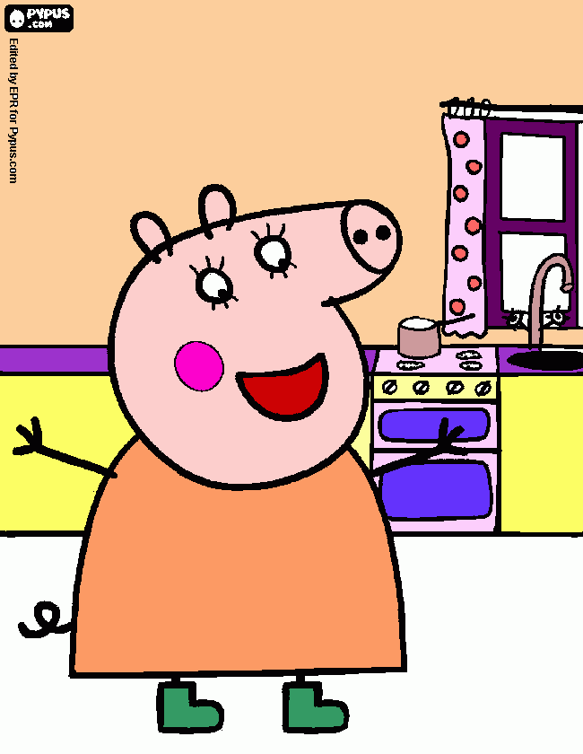 Mamãe peppa pig para colorir e imprimir