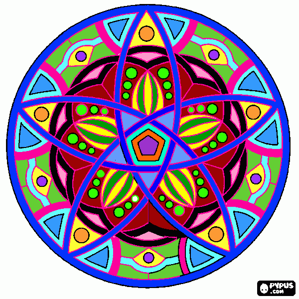 mandala colorfull para colorir e imprimir