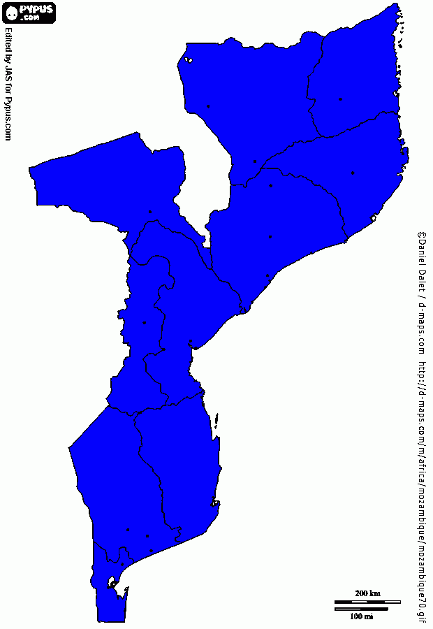 mapa moçcambique para colorir e imprimir