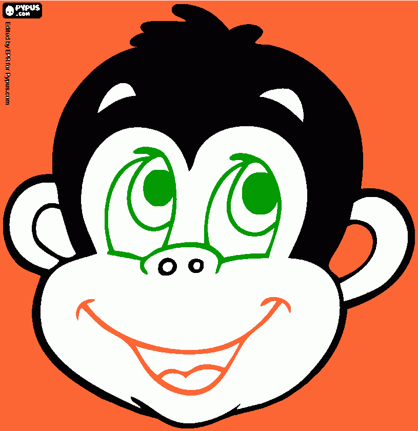 mascara de macaco para colorir e imprimir