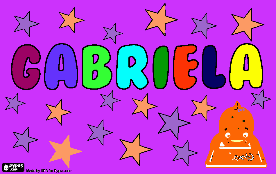 meu nome e gabriela para colorir e imprimir