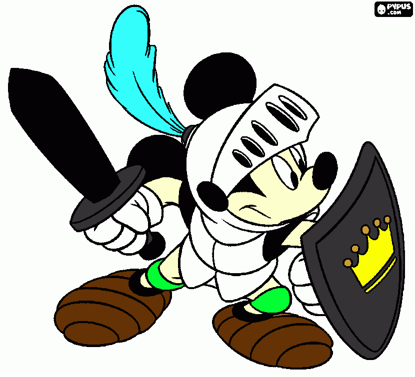 Mickey O Cavaleiro para colorir e imprimir