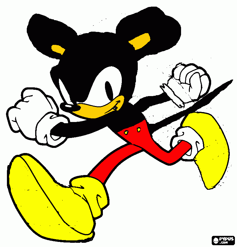 mickey versão sonic para colorir e imprimir