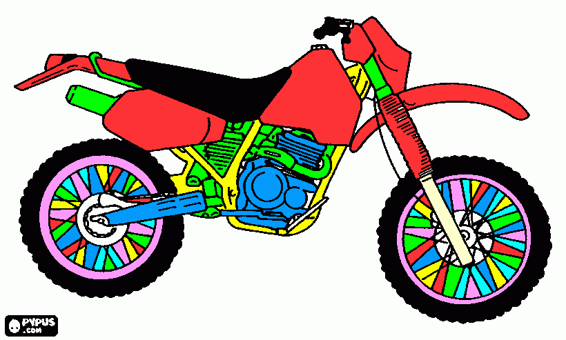 desenho de moto colorido