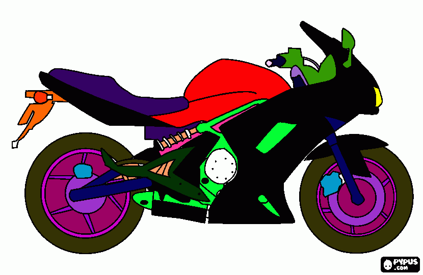 moto radical para colorir e imprimir