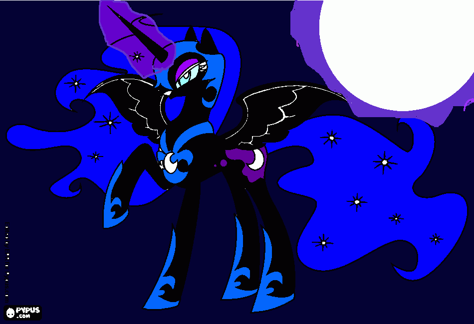 nartemer luna vs pricessa celestia para colorir e imprimir