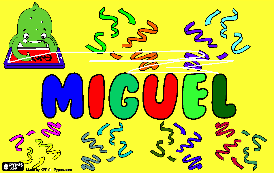 nome migue para colorir e imprimir