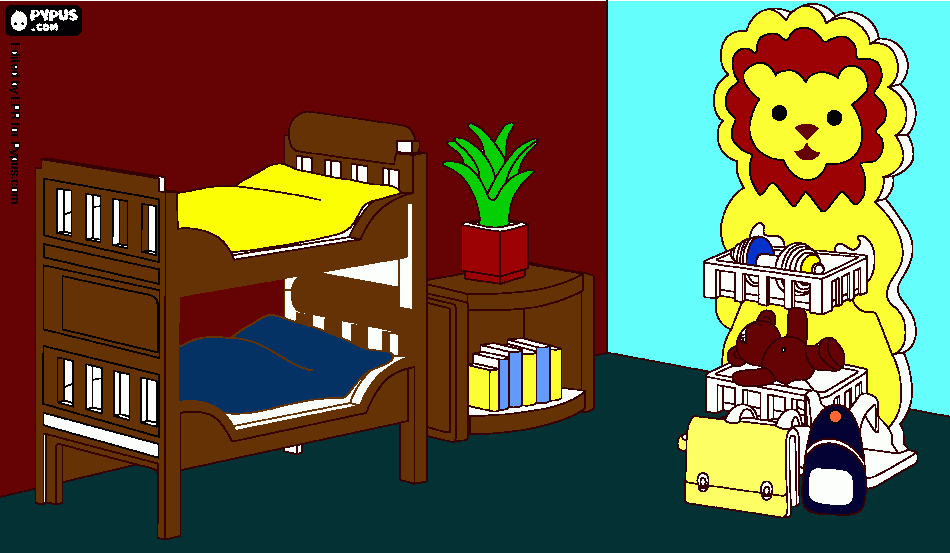 nosso quarto para colorir e imprimir